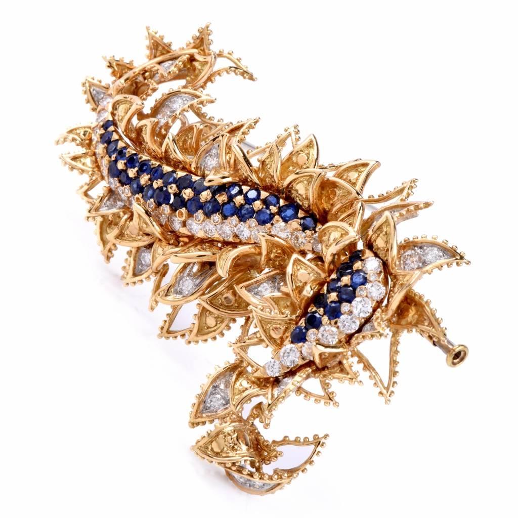 Women's Tiffany & Co. Sapphire Diamond Yellow Gold  Brooch