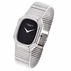 Patek Philippe White Gold black onyx dial Geneve Wristwatch Ref 3729, circa 1970 8