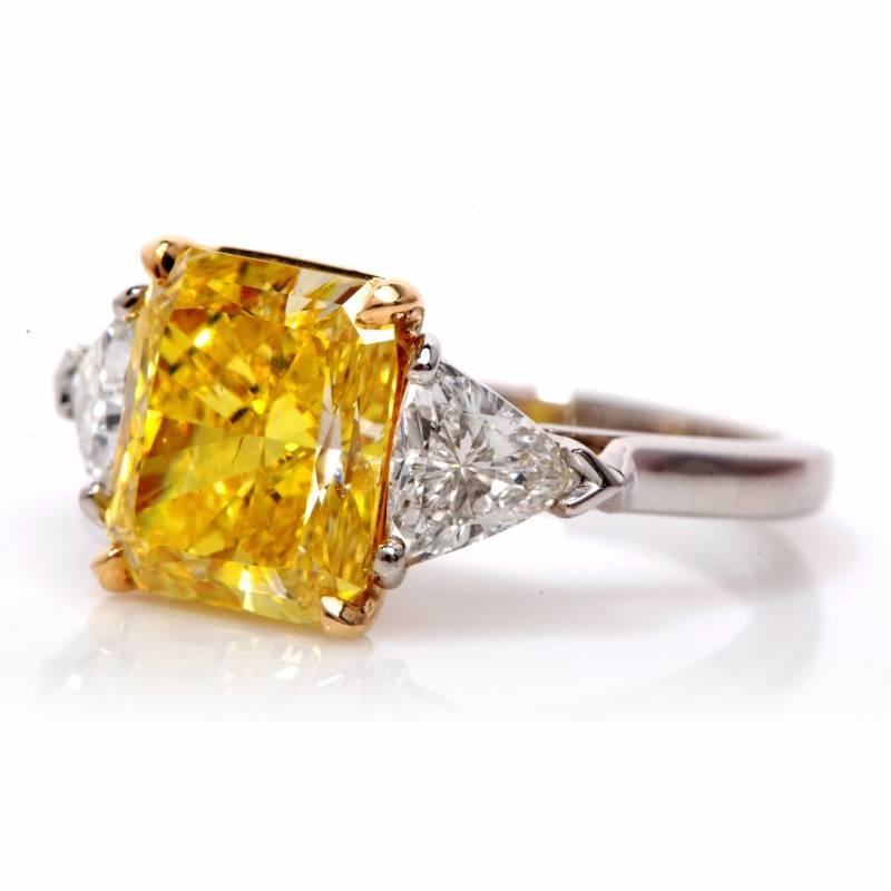 4 carat yellow diamond ring