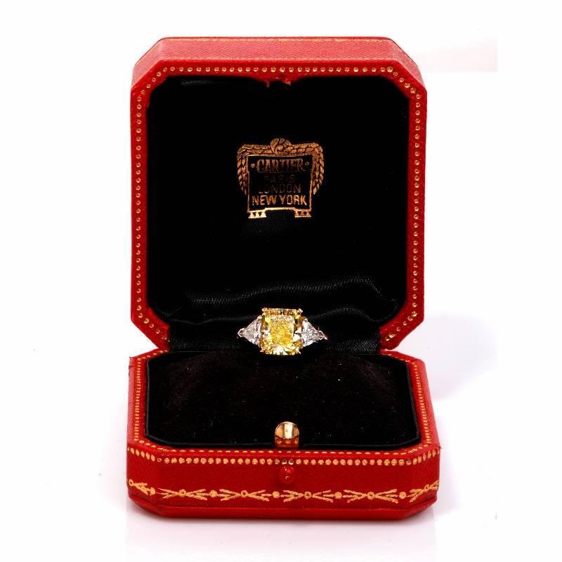 cartier yellow diamond ring