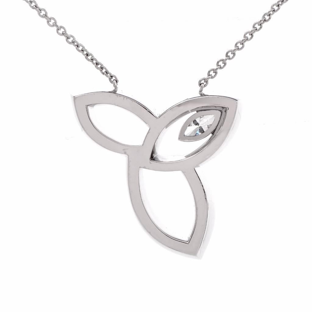 Women's Harry Winston Lily Cluster Diamond Platinum Pendant Necklace
