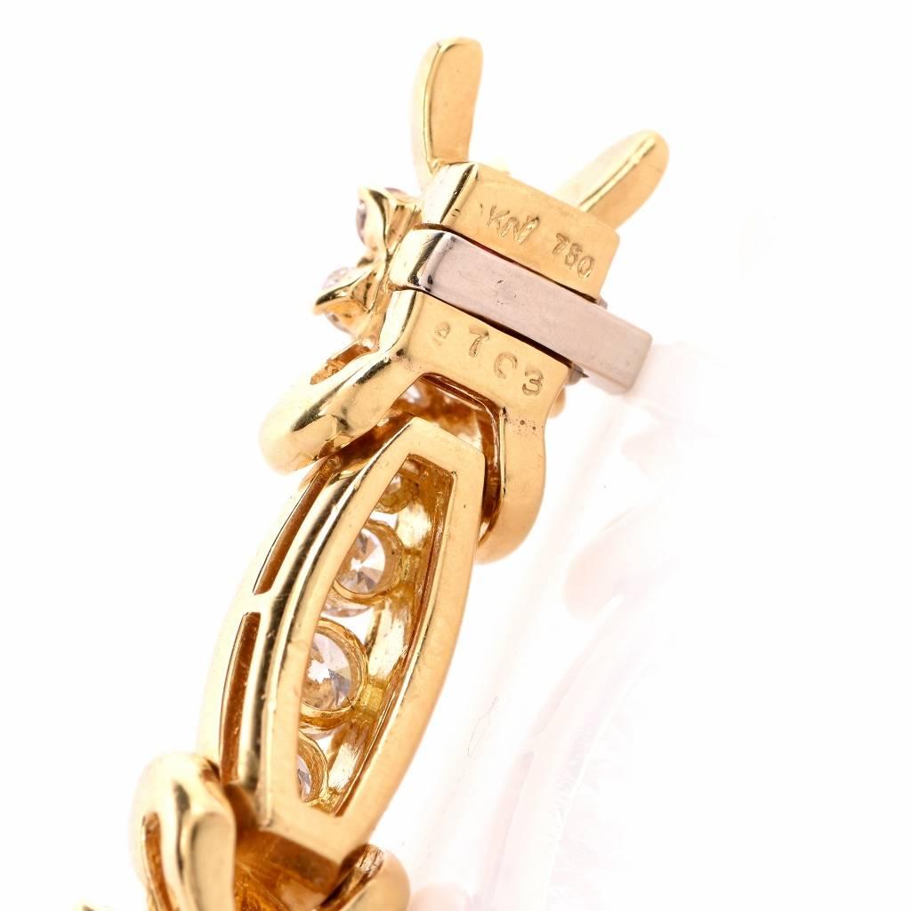 Kurt Wayne Ruby Diamond Gold Link Bracelet 2