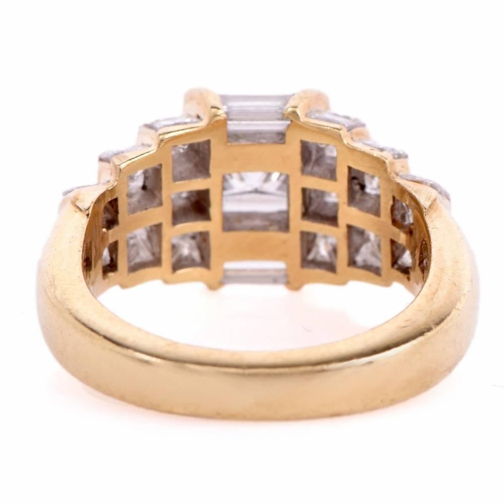 1.04 Carat GIA Certified Princess Diamond Gold Engagement Ring 2