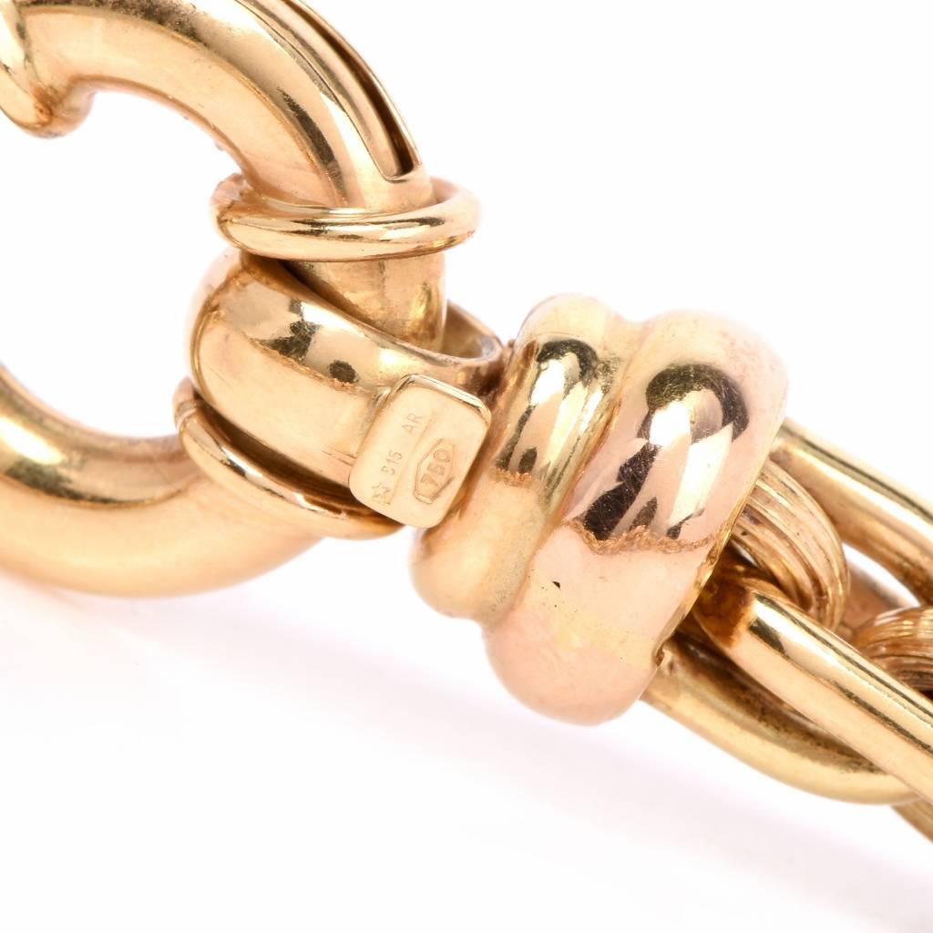 Fancy Italian Ovular Gold Link Choker Chain Necklace 2