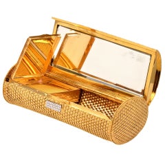 Tiffany & Co. 1980er Jahre Diamant Gold Clutch Handtasche Kompakt