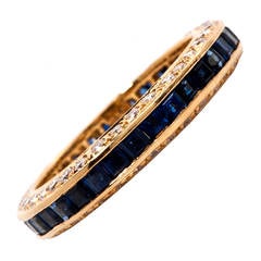 Sapphire Diamond Gold Eternity Band