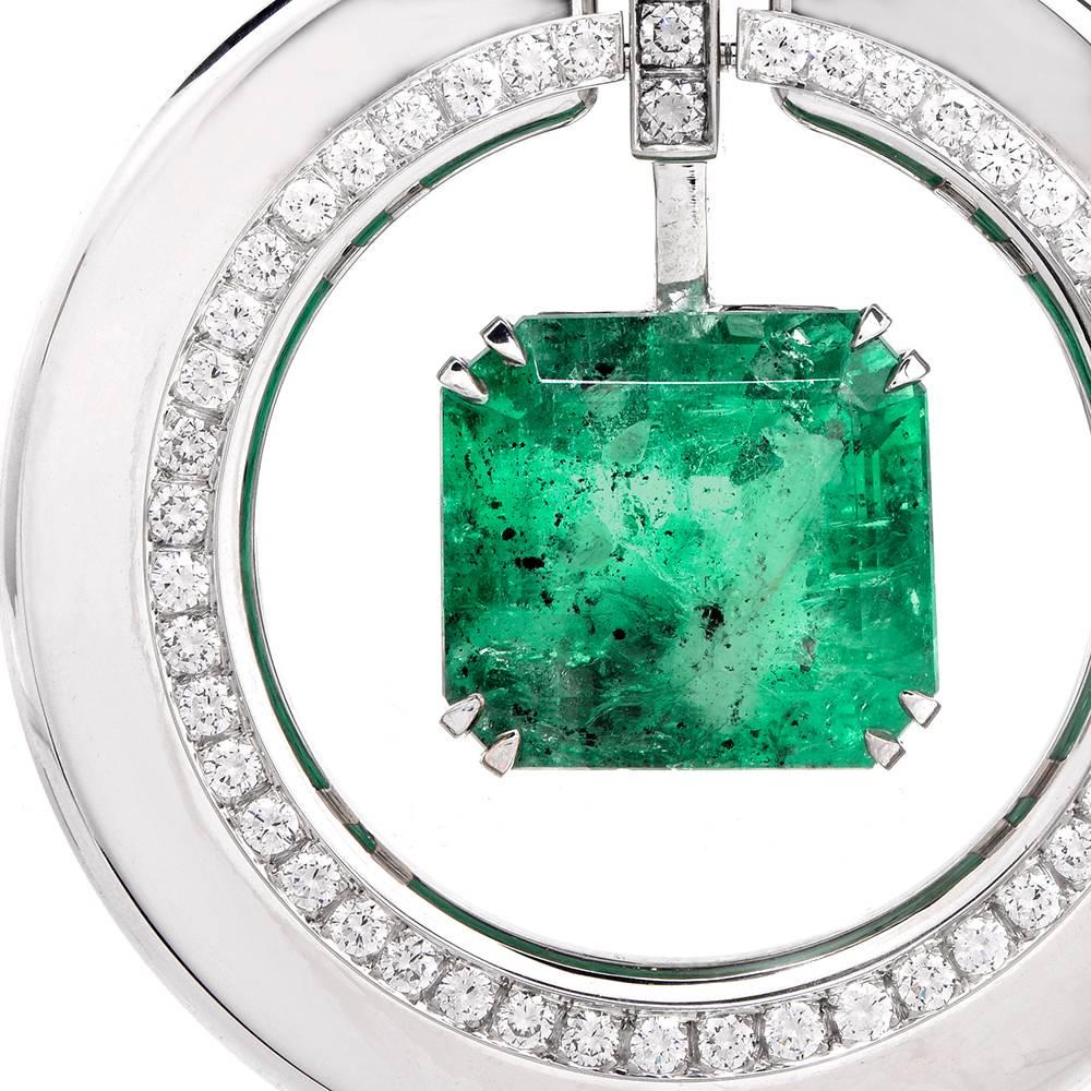 Impressive 1960s Egyptian Style Choker Diamond Emerald Necklace In Excellent Condition In Miami, FL