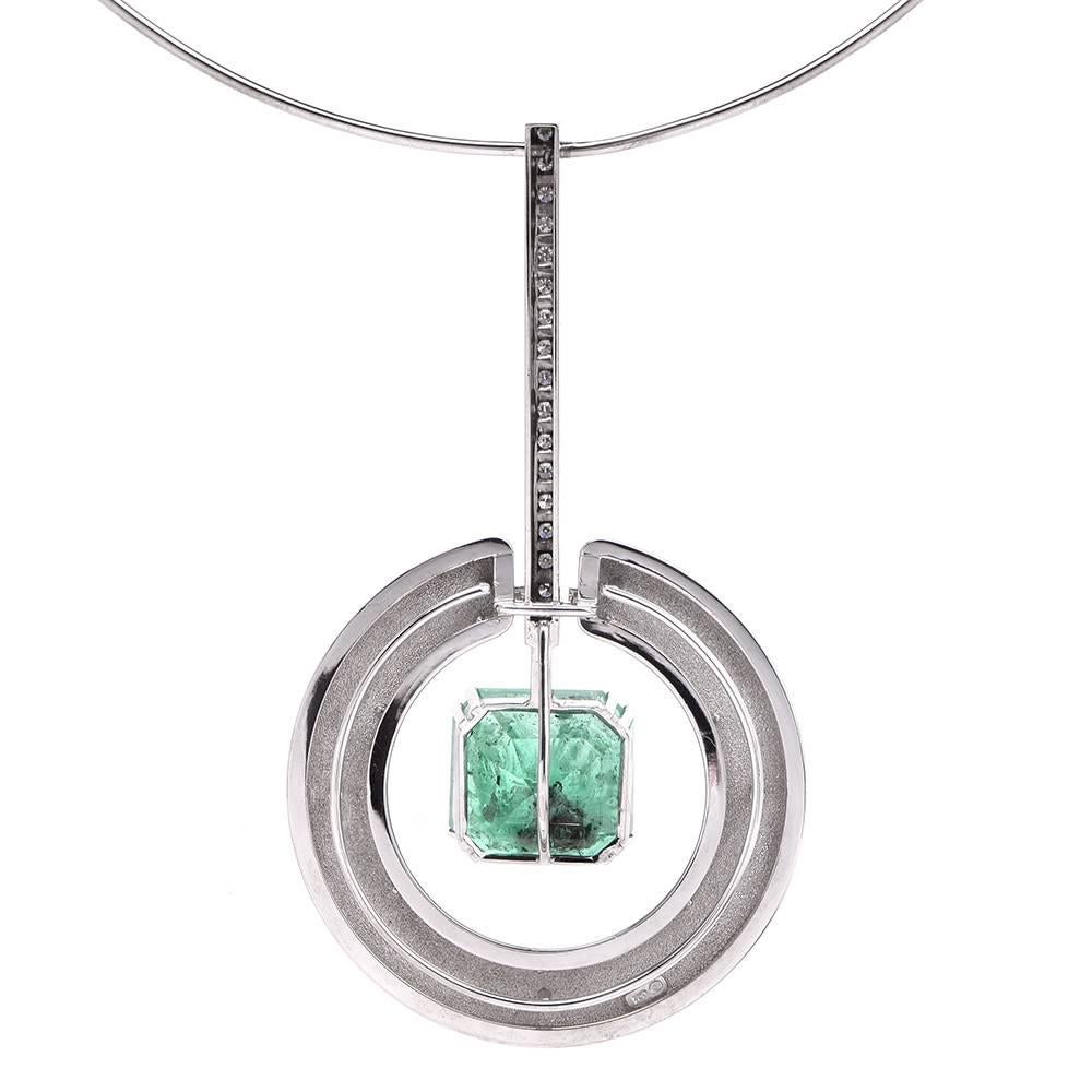 Women's Impressive 1960s Egyptian Style Choker Diamond Emerald Necklace