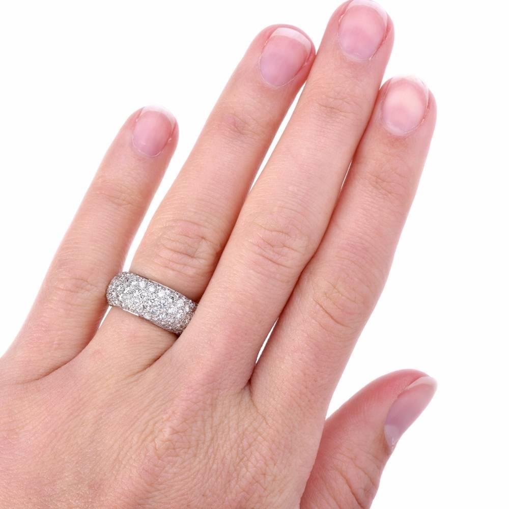 Women's Tiffany & Co. Etoile Five-Row Pave Diamonds Eternity Ring in Platinum