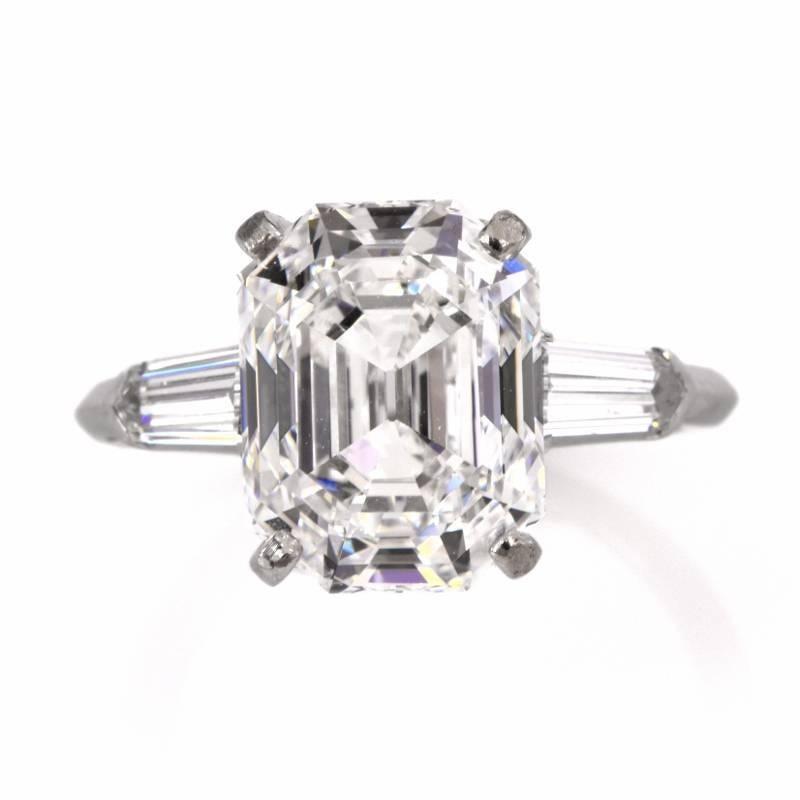 5 carat emerald cut diamond ring