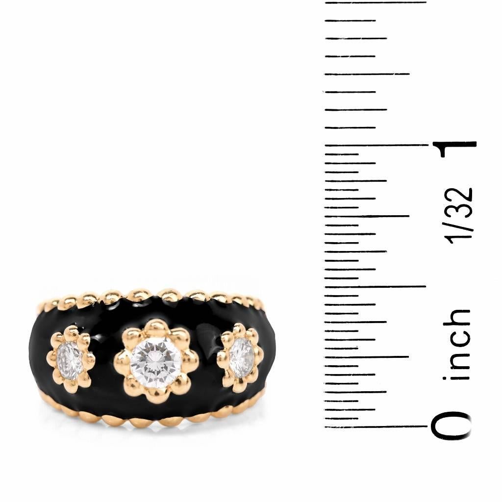 Women's Chanel Vintage Diamond French Enamel Ring