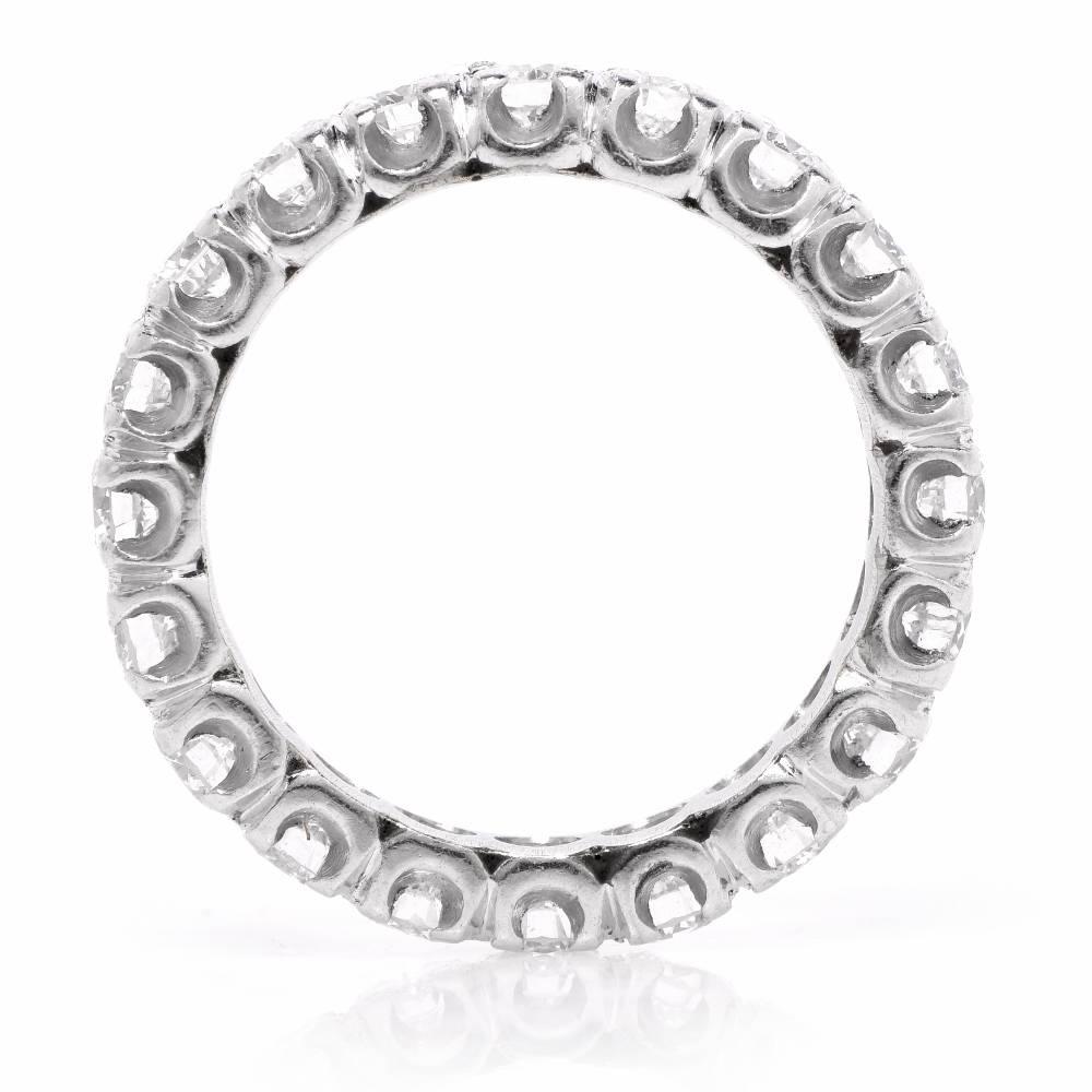 Women's or Men's 1960s Classic Round Diamond Eternity Band Ring