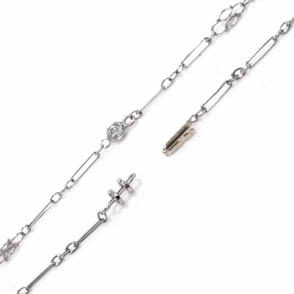 Platinum Diamond Chain Cocker Necklace In Excellent Condition In Miami, FL