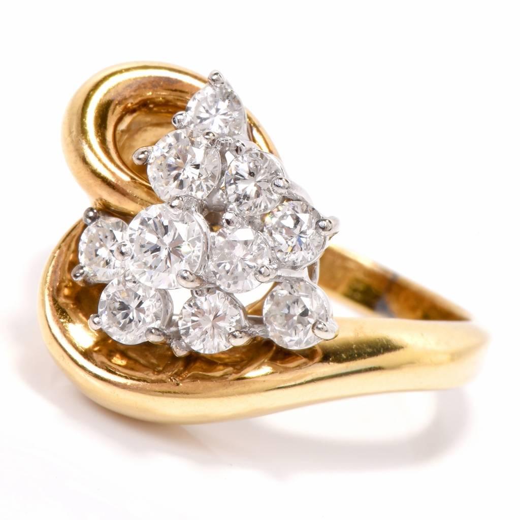 1980s diamond cluster ring