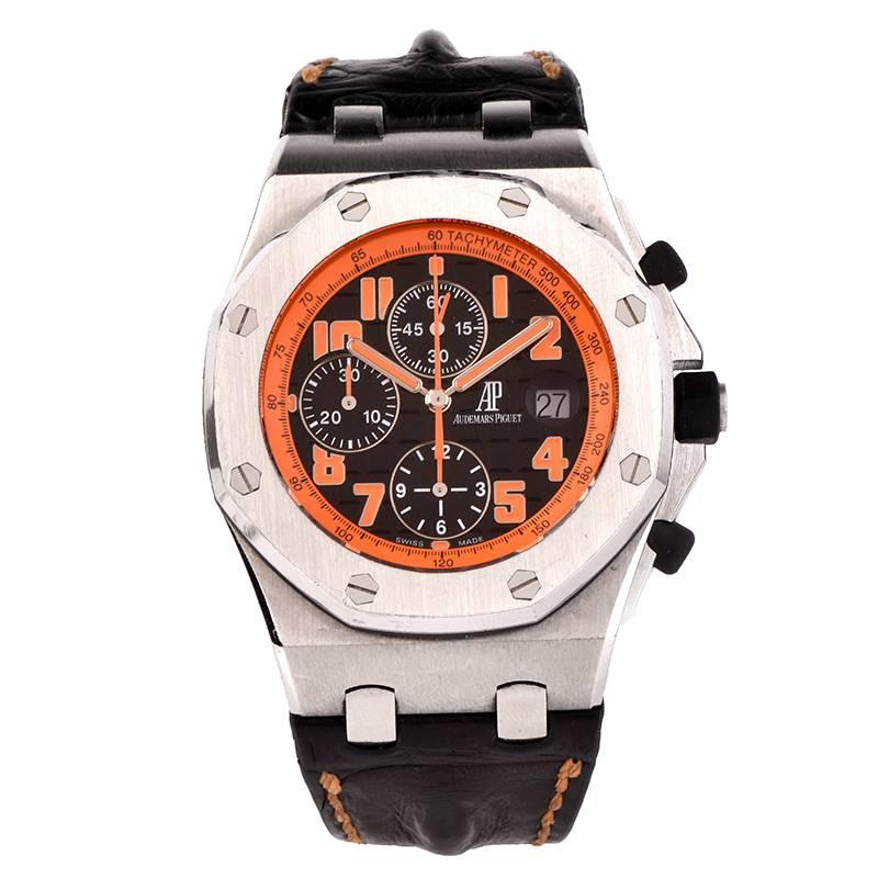Audemars Piguet Stainless Royal Oak Offshore Volcano Chronograph Wristwatch In Excellent Condition In Miami, FL