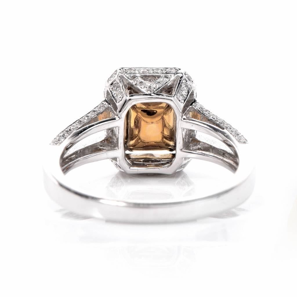 21st Century 2.89 Carat Light Yellow Diamond Engagement Ring 1