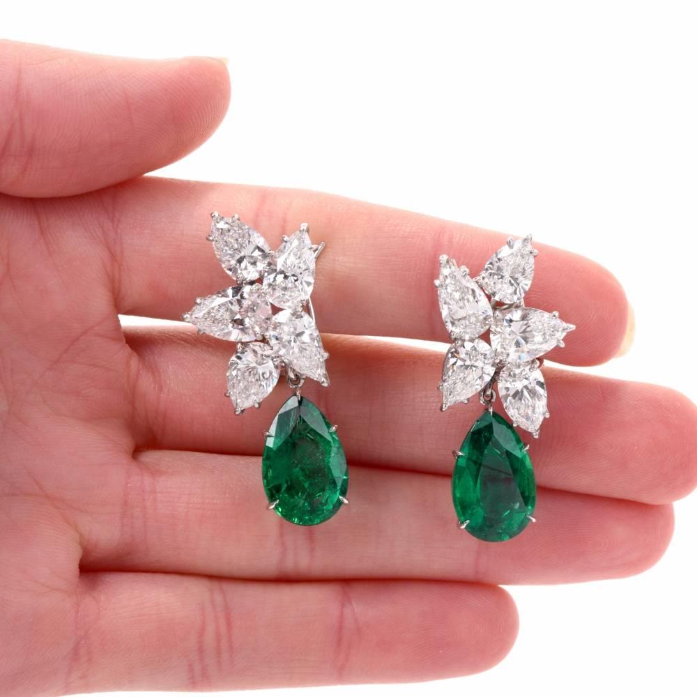 emerald clip on earrings