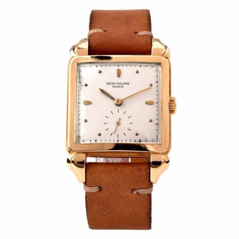 Patek Philippe Yellow Gold Vintage Manual Wind Wristwatch Ref 2424 In Excellent Condition In Miami, FL