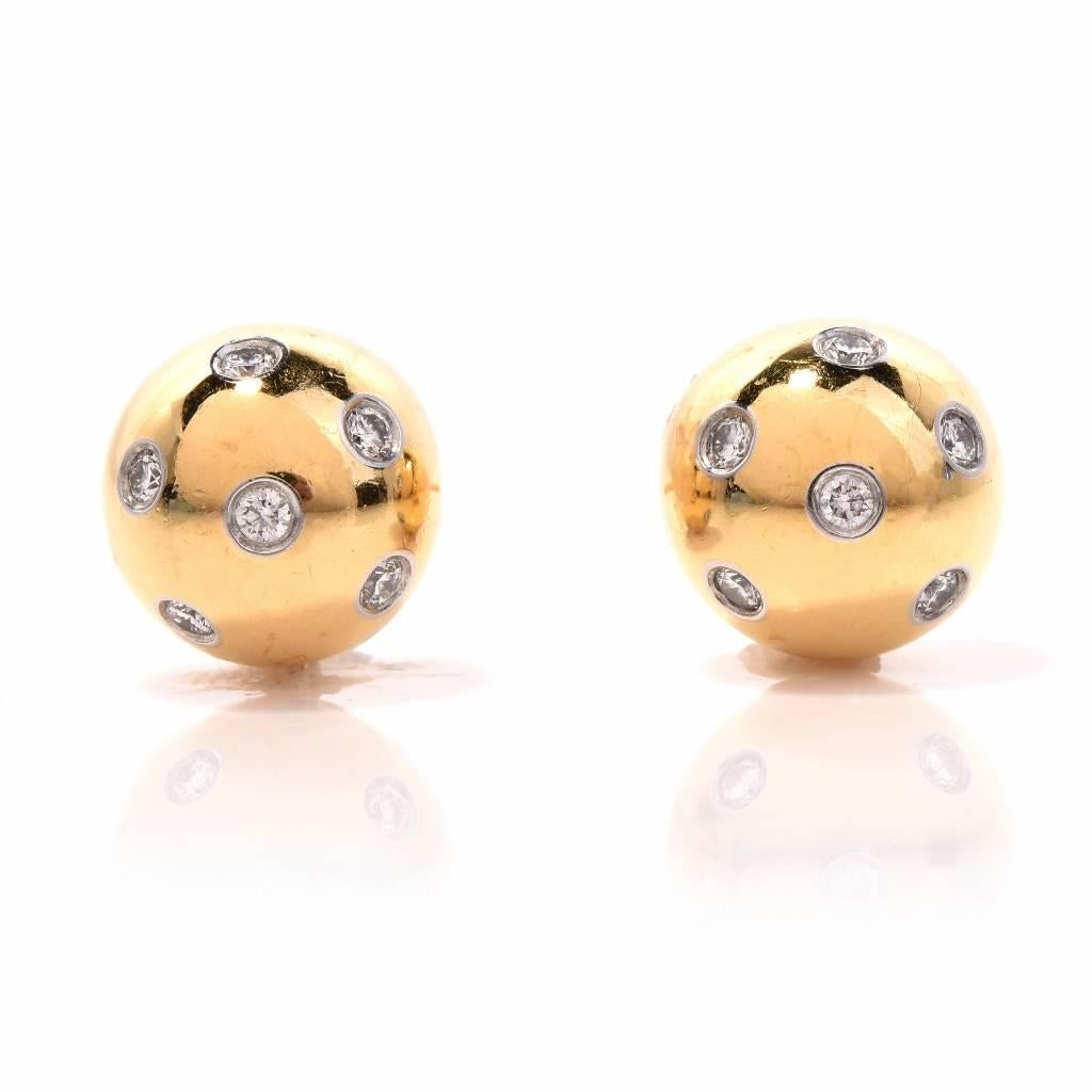 tiffany and co gold ball earrings