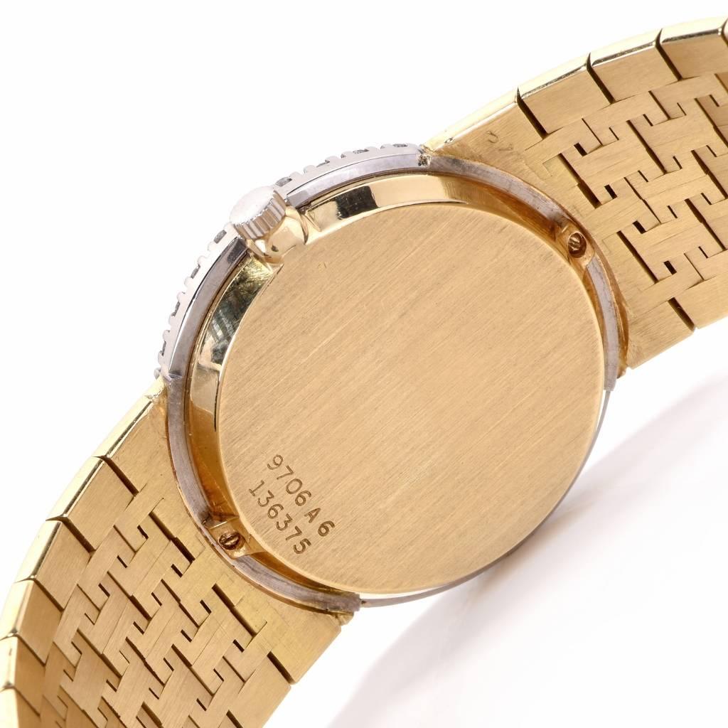 Piaget Ladies Yellow Gold Diamond Lapis Manual Wristwatch 3