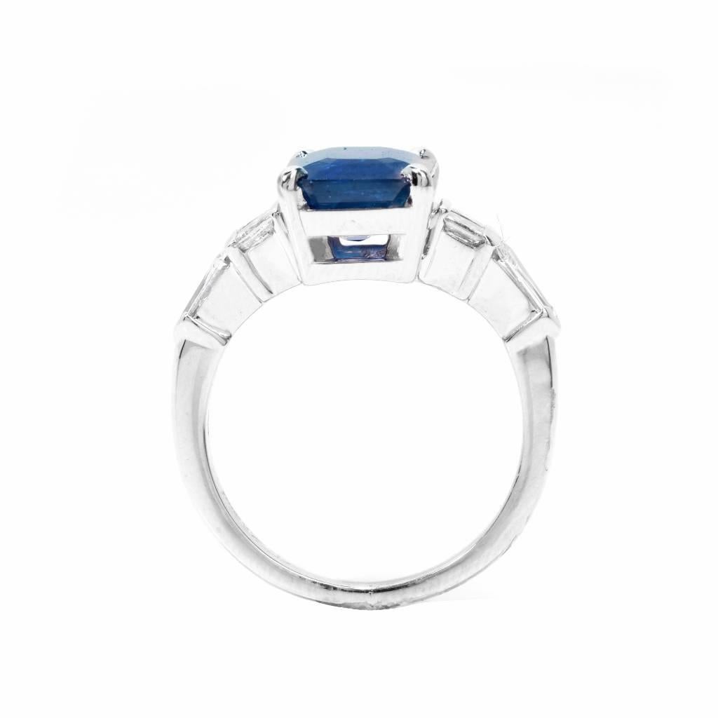 Daussi Ceylon 4.99 Sapphire Diamond Platinum Ring In Excellent Condition In Miami, FL