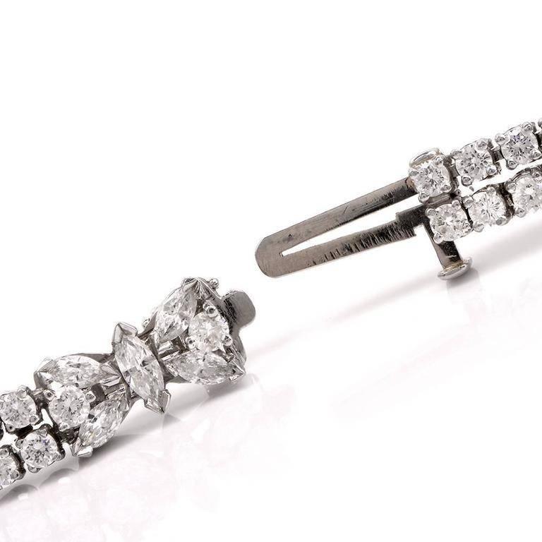 Stunning Diamond Platinum Riviere Ribbon Necklace 3
