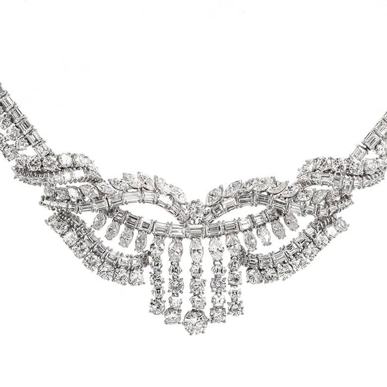 1950s 65.00-Carats Diamond Platinum Necklace 2