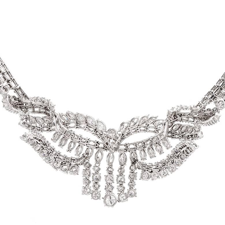 1950s 65.00-Carats Diamond Platinum Necklace 3