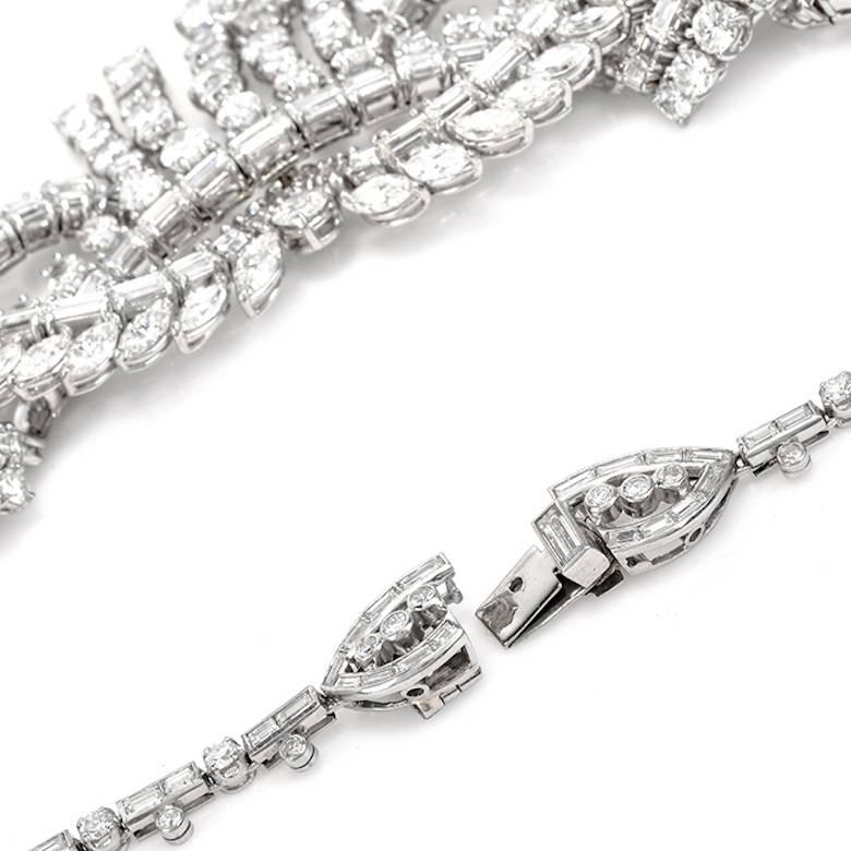 1950s 65.00-Carats Diamond Platinum Necklace 4
