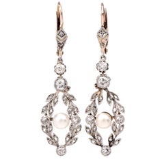 Georgian Earrings 94 For At 1stdibs Edwardian Garland Diamond Pearl Pendant Drop Earrings