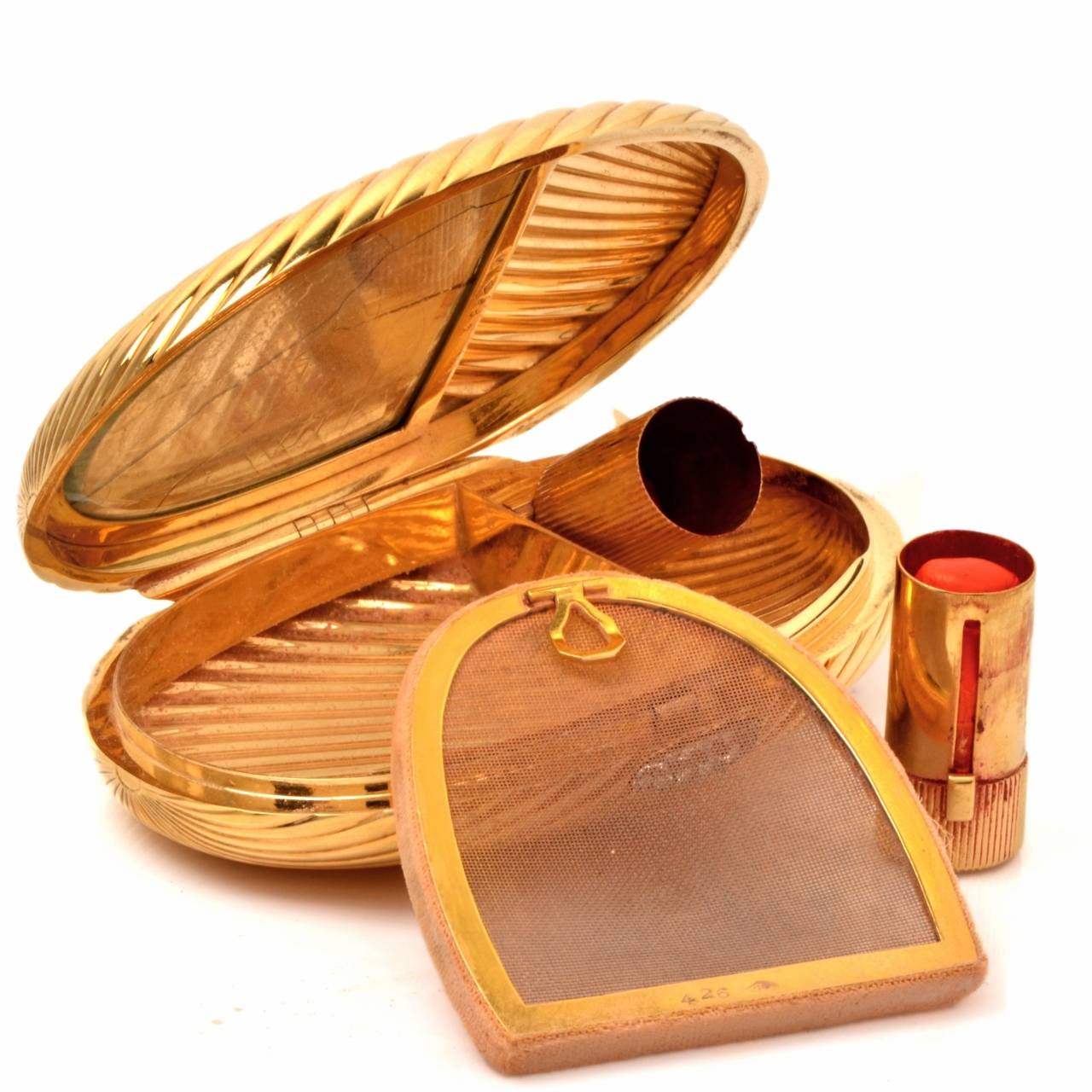 Art Deco Bulgari Diamond Gold Compact Box