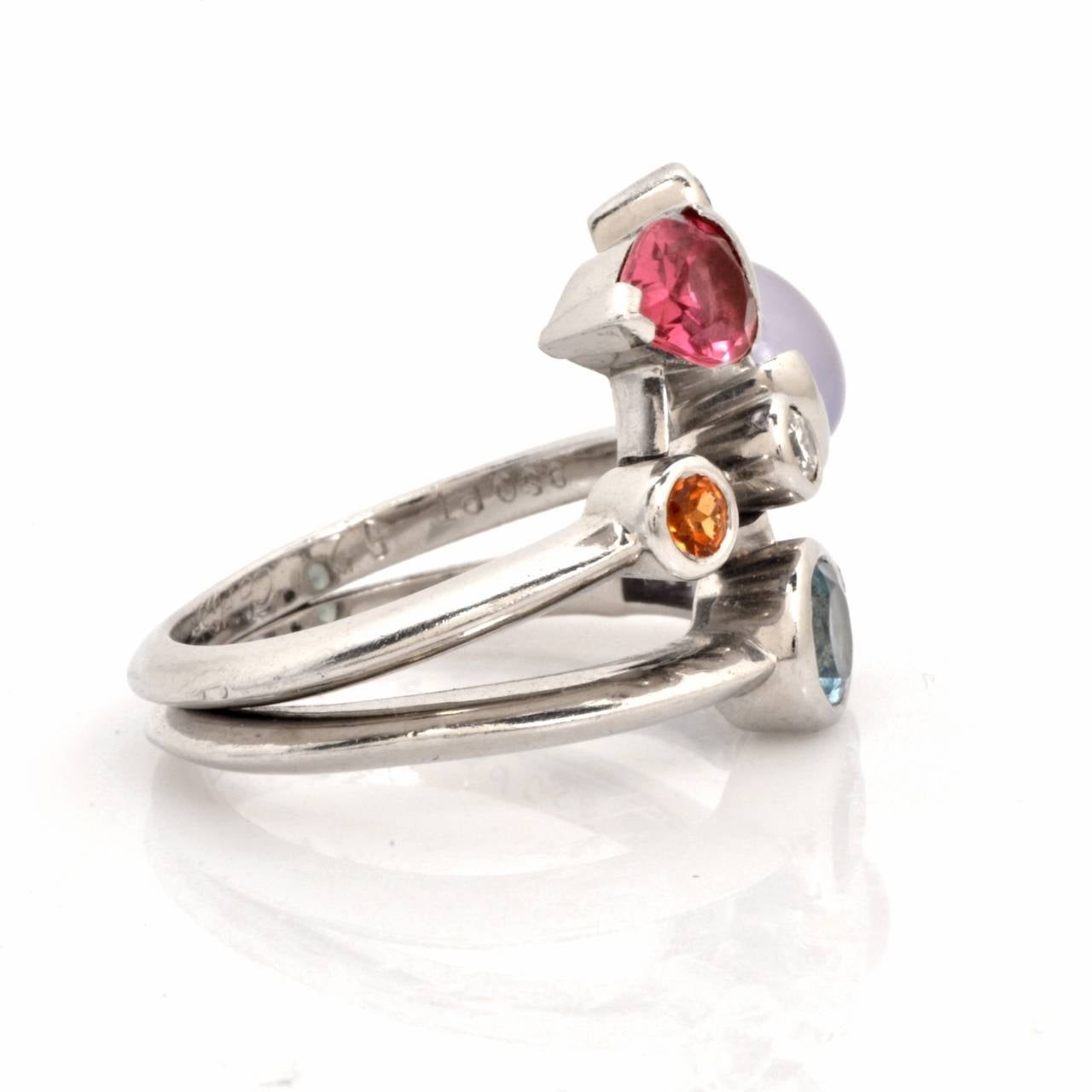 Cartier Meli Melo Bague en platine multi-gemmes