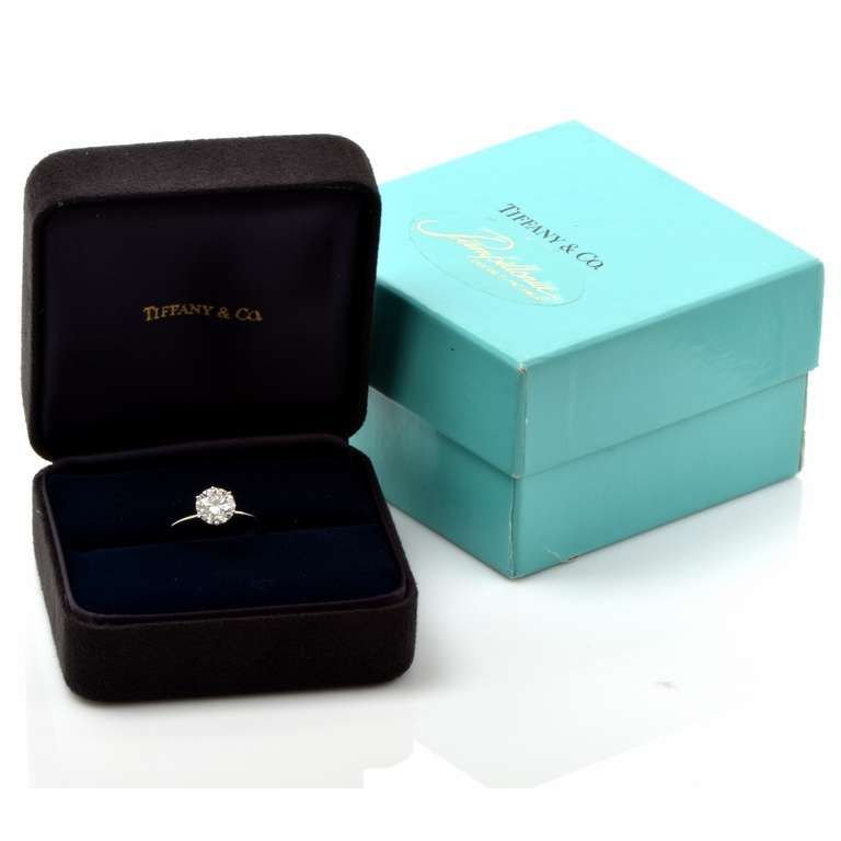 Tiffany & Co. Diamond Solitare Platinum Engagement Ring 2