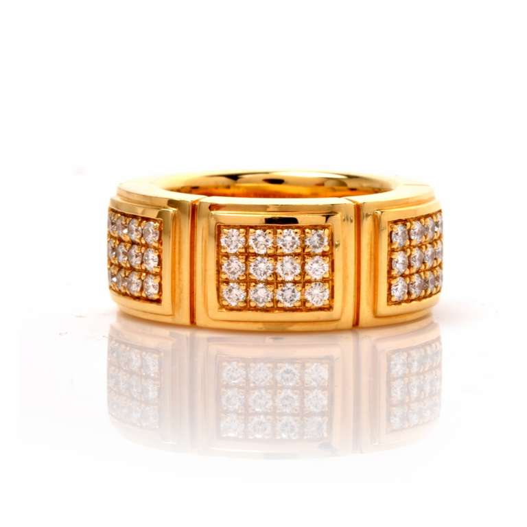 Mauboussin Pave Diamond Gold Ring In Excellent Condition In Miami, FL