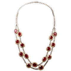 Important Ruby and Diamond Gold Necklace