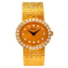 Retro Piaget Lady's Yellow Gold and Diamond Bracelet Watch