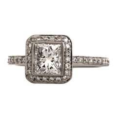 Ritani GIA Certified Princess-cut Diamond Platinum Engagement Ring