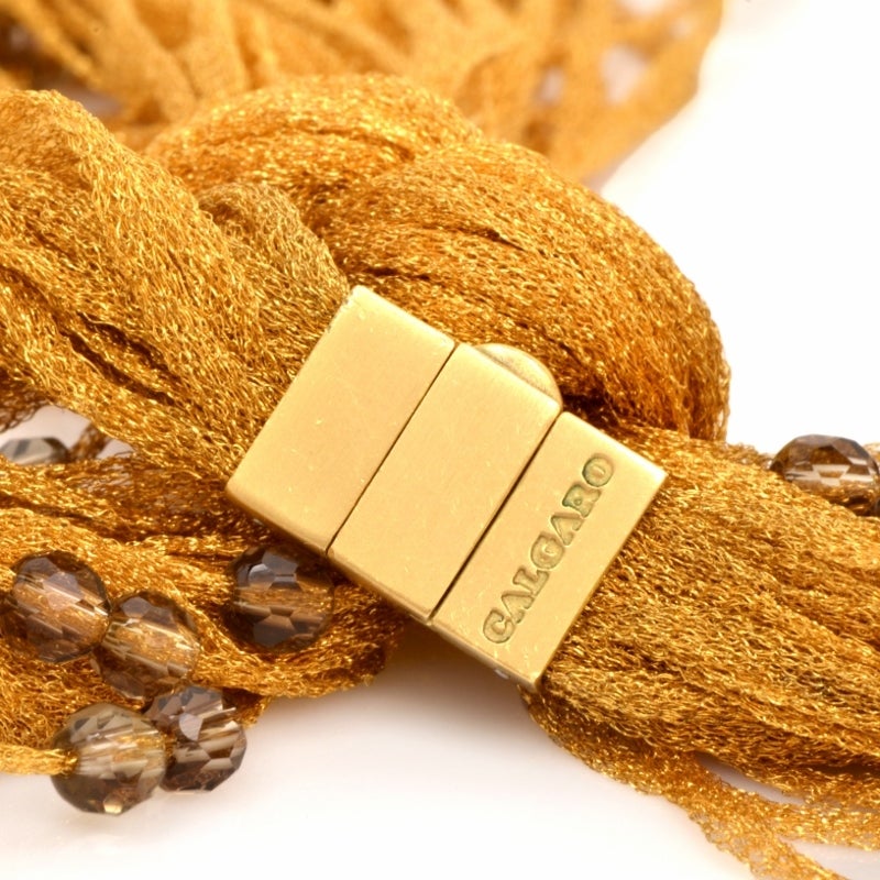 Women's Calgaro Smokey Topaz Gold Drop Pendant Necklace