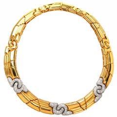 1980s Diamond Gold Necklace