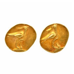 Vintage Stylish Designer Bird Motif Gold Earrings