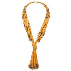 Calgaro Smokey Topaz Gold Drop Pendant Necklace