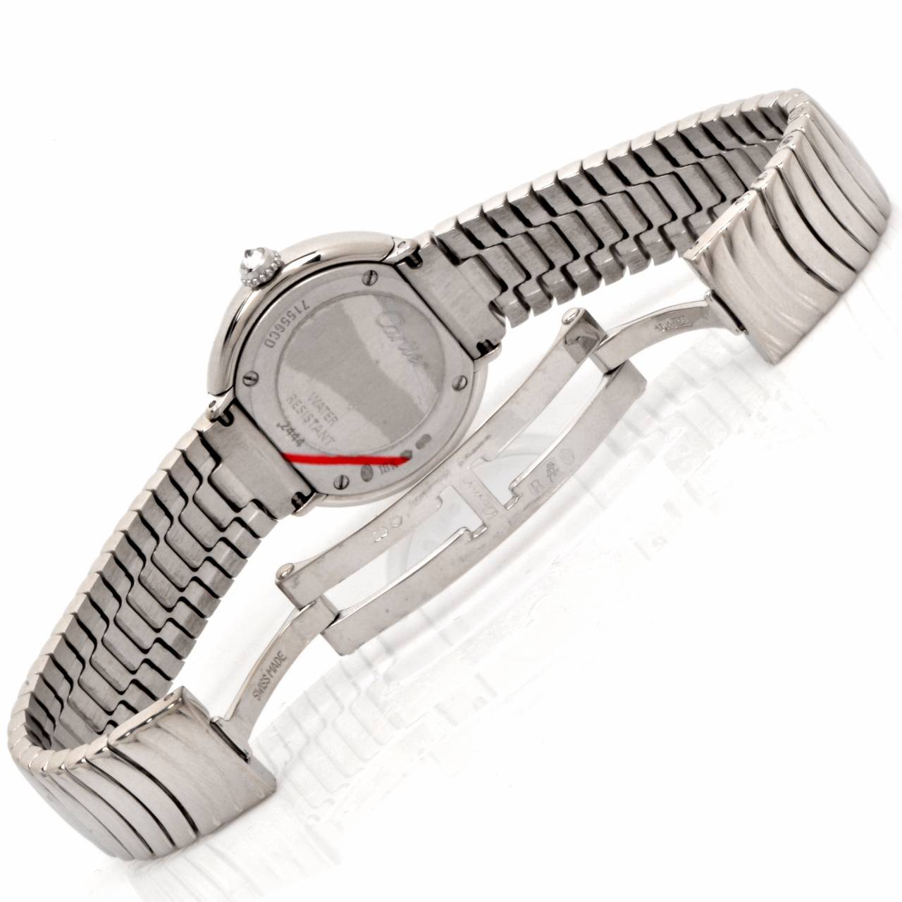 Cartier Lady's White Gold Diamond Trinity Quartz Wristwatch Ref 2444 1