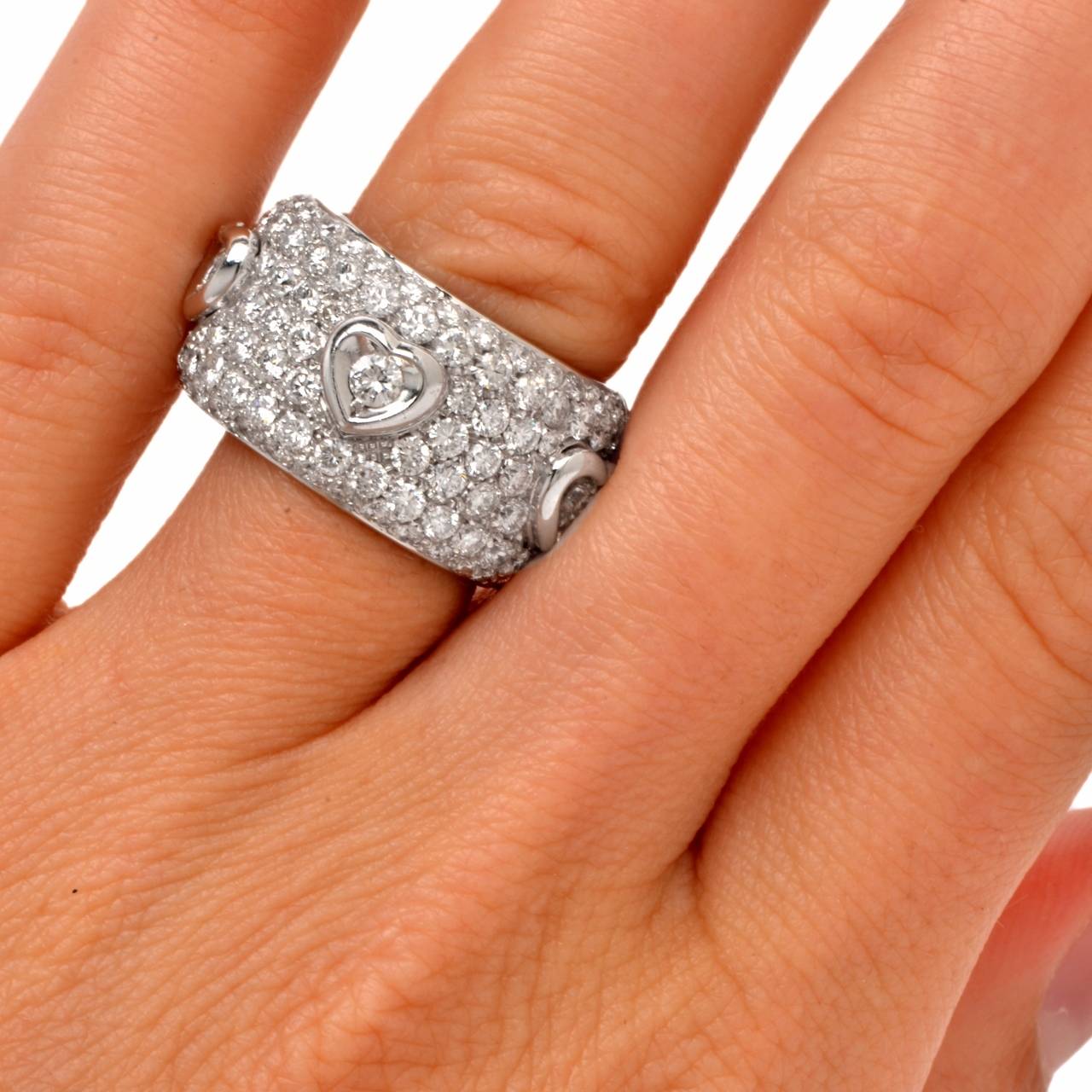 diamond cluster wide band ring