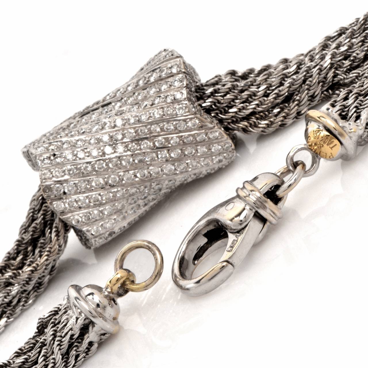Women's Petros & Takis Diamond Gold Woven Chain Bracelet