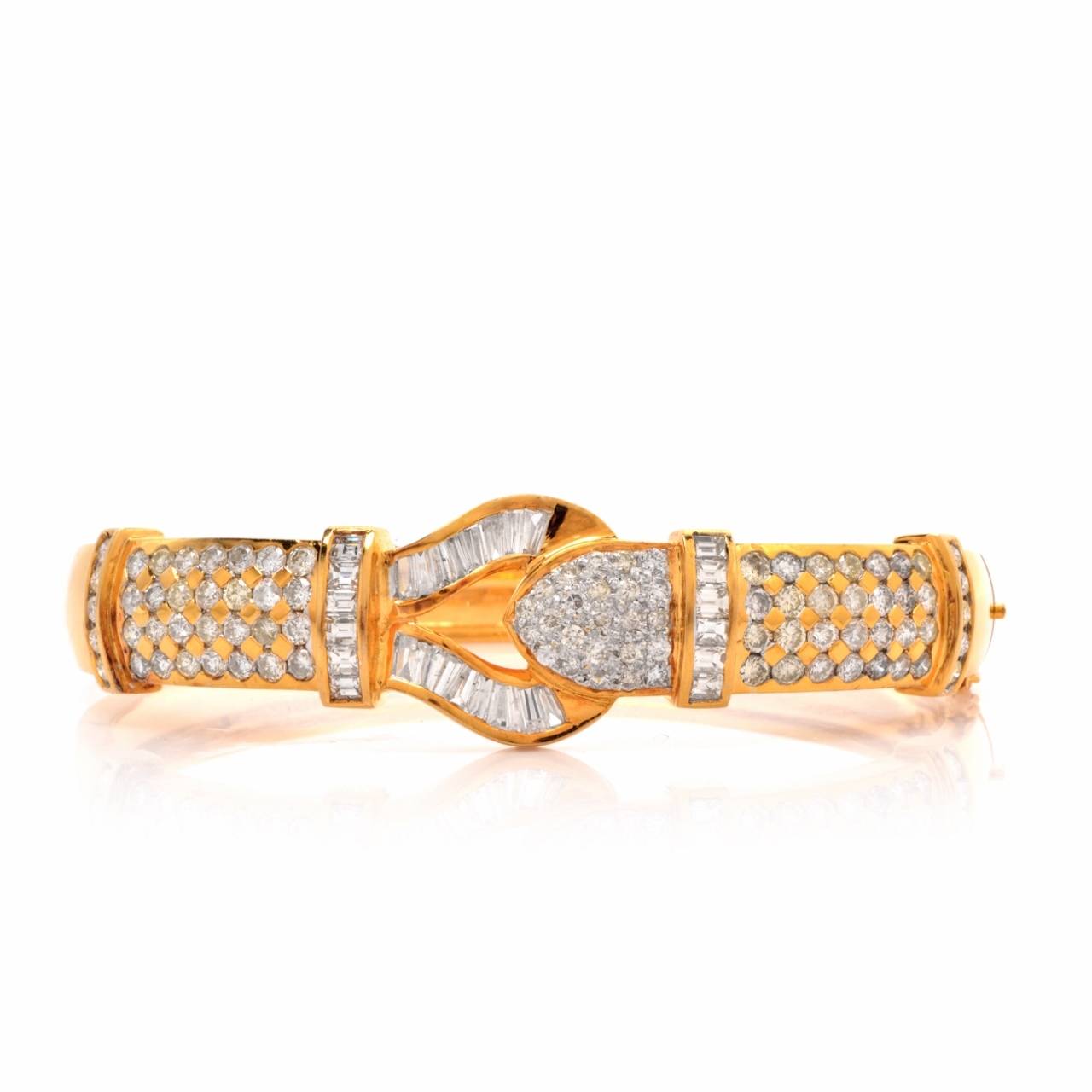 Diamond Gold Belt Design Bangle Bracelet