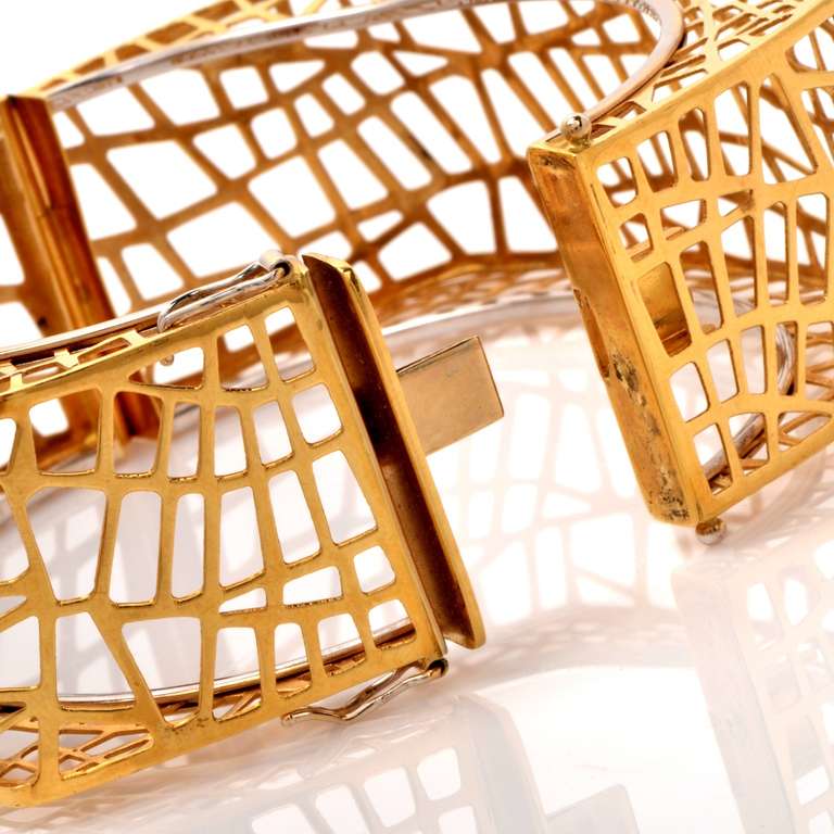 Women's Gold Wide Bangle Bracelet