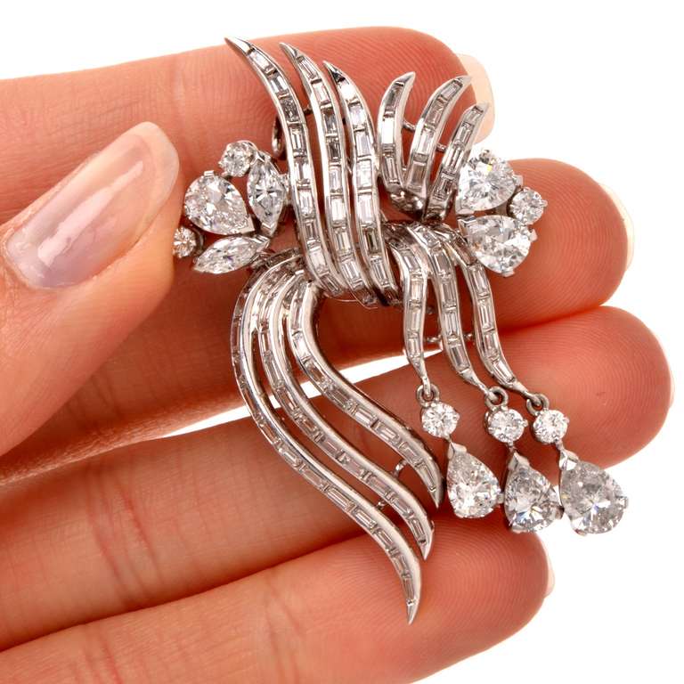 Women's Diamond Platinum Versatile Brooch & Pendant