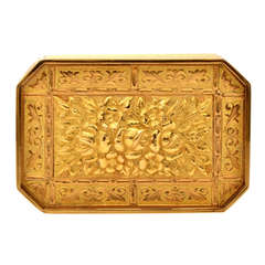 Gold Repoussee Pill Box
