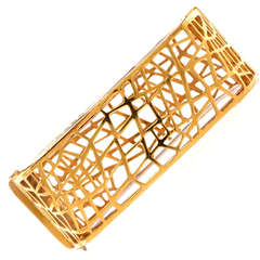 Gold Wide Bangle Bracelet