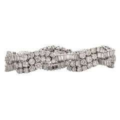 Diamond Gold Wide Bracelet